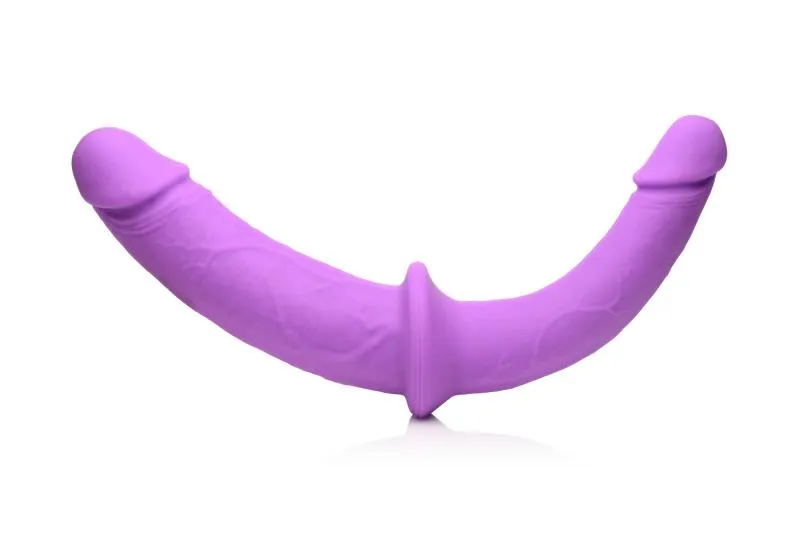 XR Brands - Doppeldildo mit Gurt - Lila