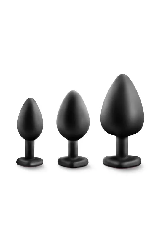Blush - Luxe Bling Plug Trainingsset Schwarz mit Roten Edelsteinen