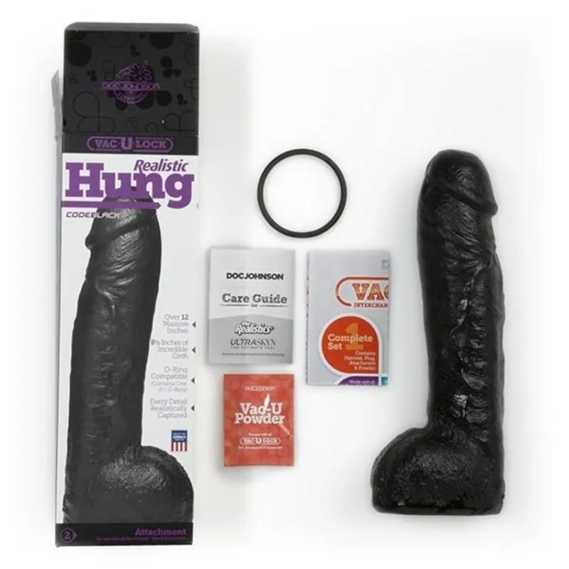 Doc Johnson - VacULock CodeBlack Realistischer Dildo - Schwarz