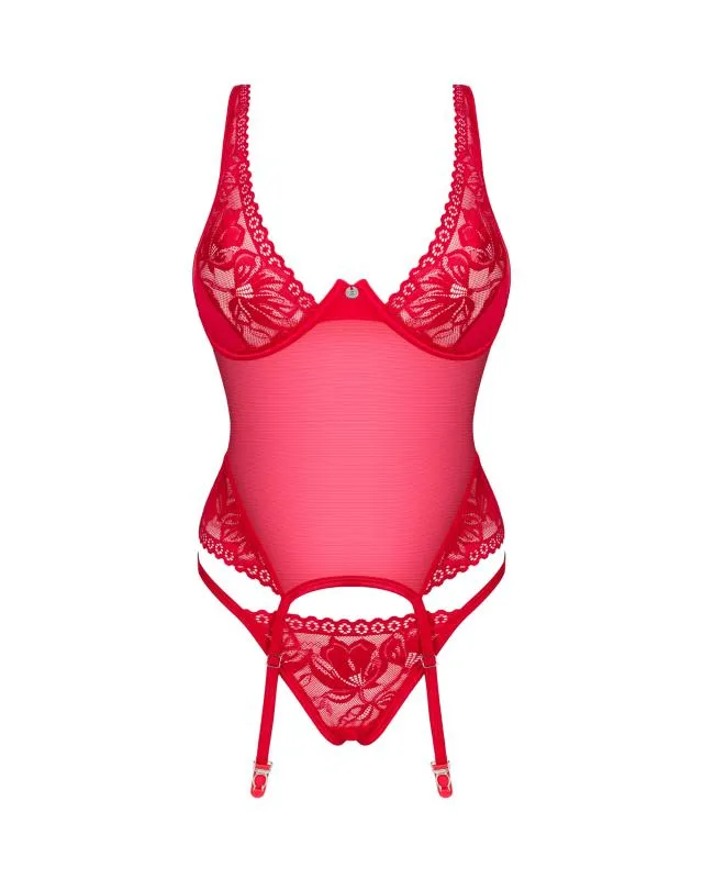 Sexy durchsichtiges rotes Korsett