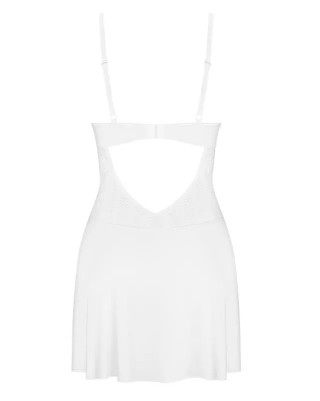 Obsessive - Alissium Chemise und String - Weiß