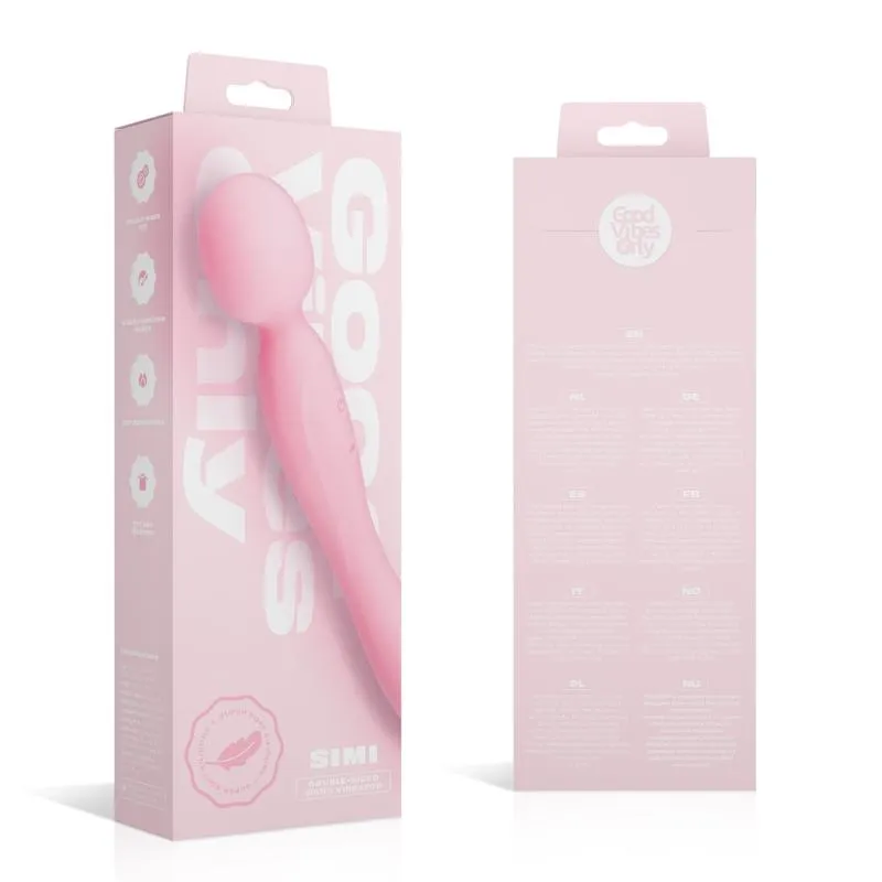 Good Vibes Only - Doppelseitiger Wand Vibrator - Soft Silicone - Rosa