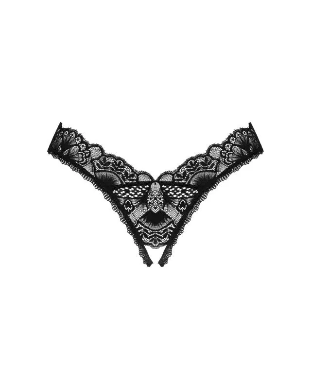 Donna Dream String mit offenem Schritt - Schwarz