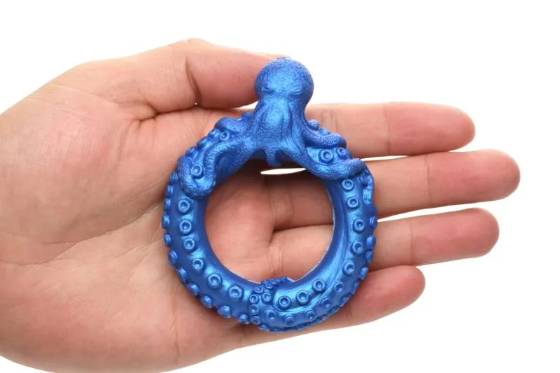 XR Brands - Poseidons Octo-Ring Silikon-Penisring - Blau