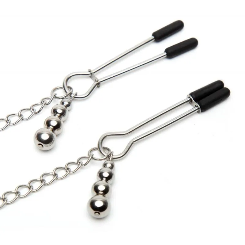 Fifty Shades Of Grey Satin-Halsband mit Nippelklammern