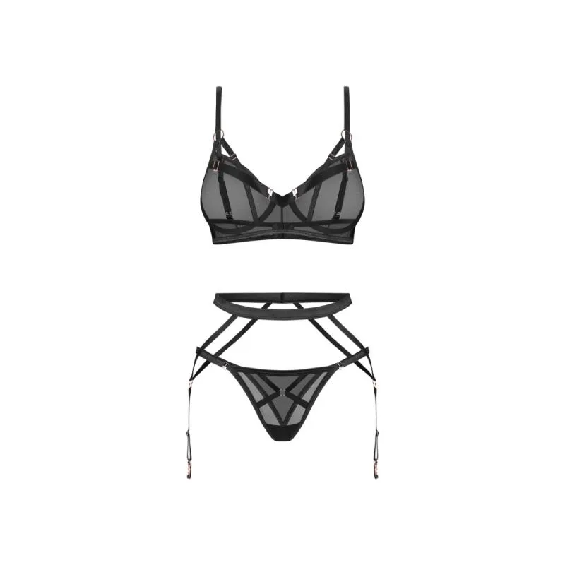 Obsessive – Euridia Dessous Set 3-tlg – Schwarz