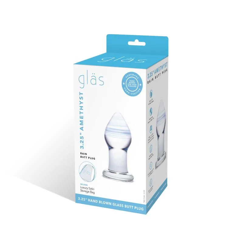 Glas - Amethyst Rain Glass Butt Plug