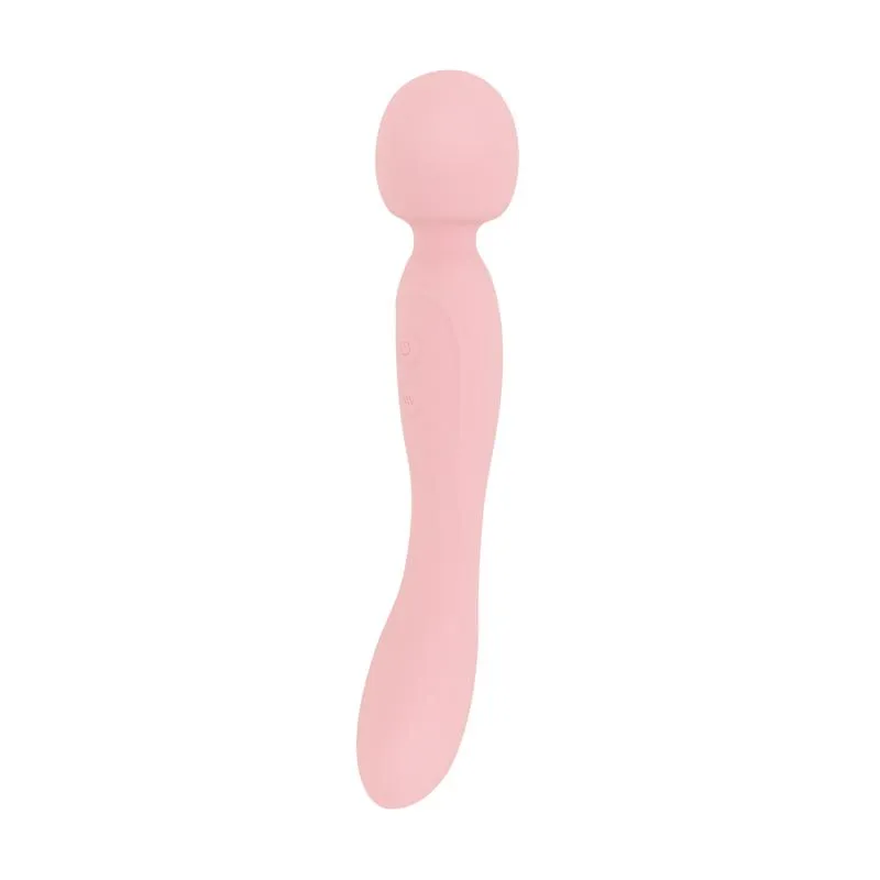 Good Vibes Only - Doppelseitiger Wand Vibrator - Soft Silicone - Rosa