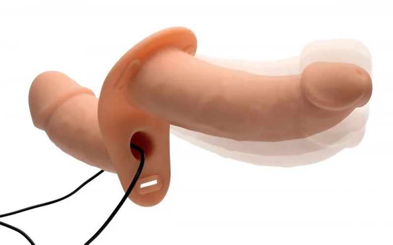 Power Pegger Doppel-Strap-On Vibrator - Hautfarbe