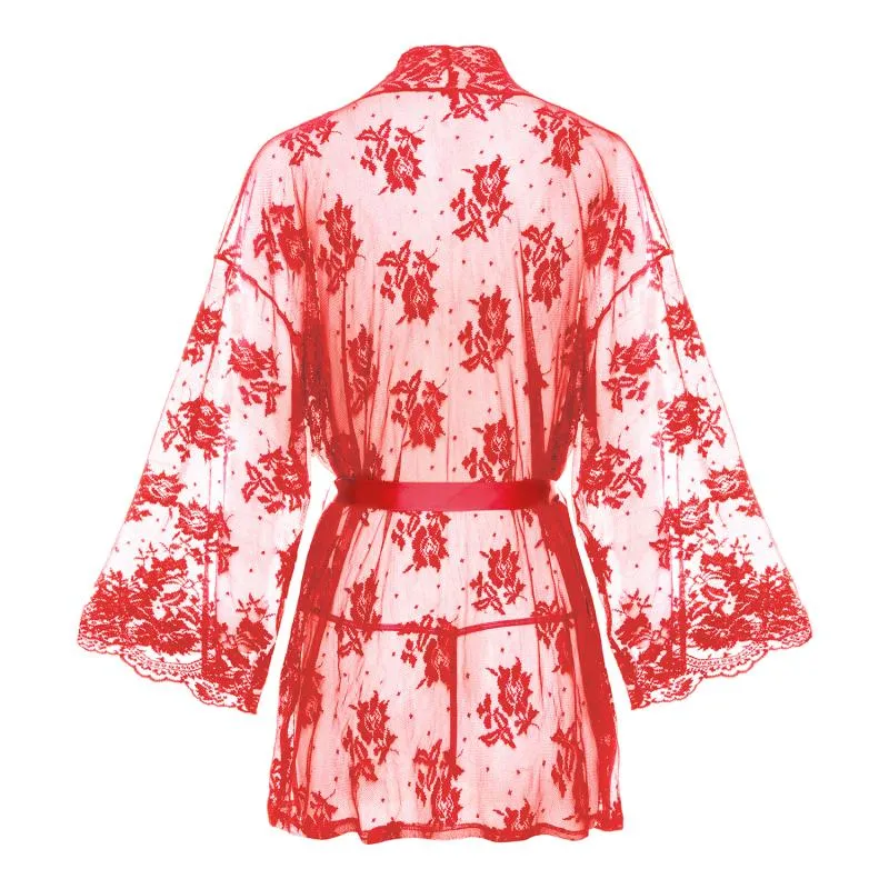 Christine - Spitzen-Kimono Graceful - Rot