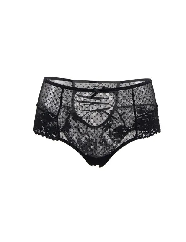 Luxus-Slip mit Spitze - Schwarz