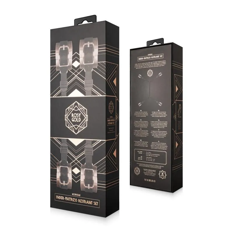 Rosy Gold - Under-Mattress Restraint Set - Schwarz