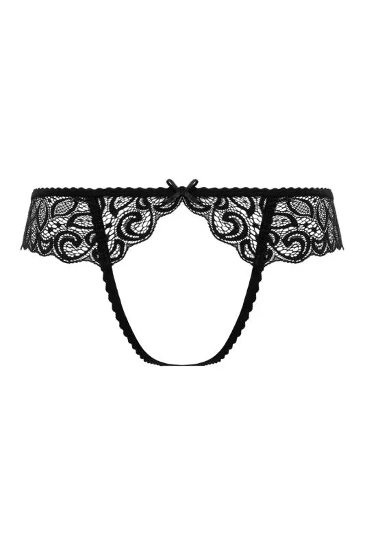 Christine - Spitzenstring Mit Offenem Schritt Riley - Schwarz