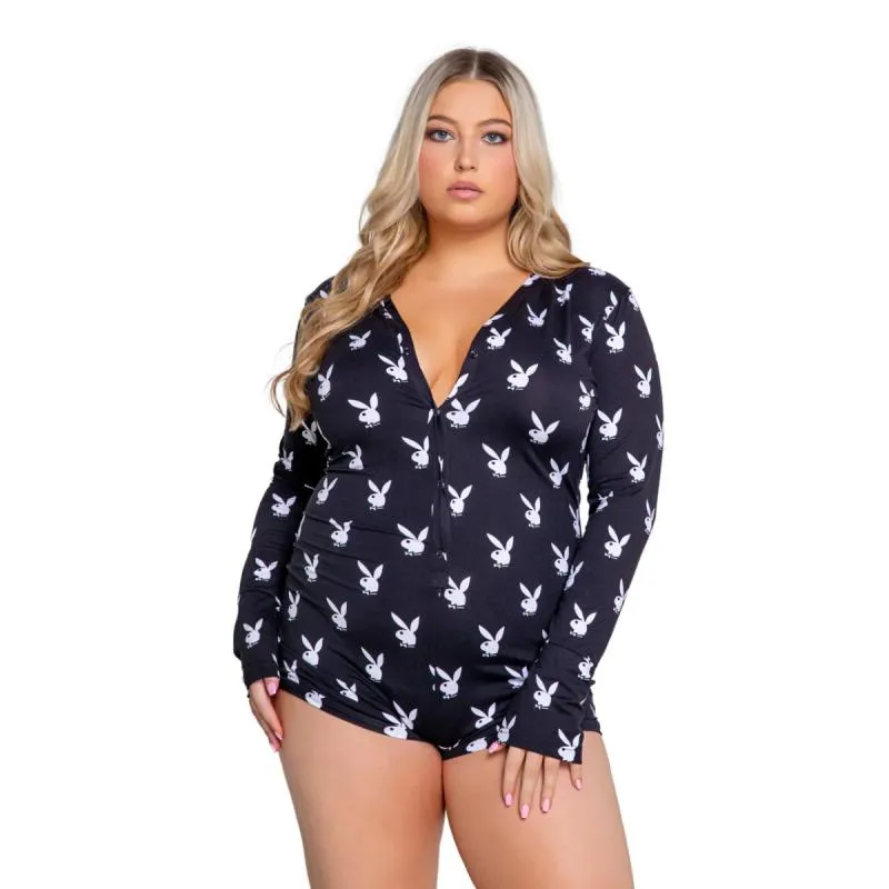 Playboy – Slumber Bunny Romper – Schwarz