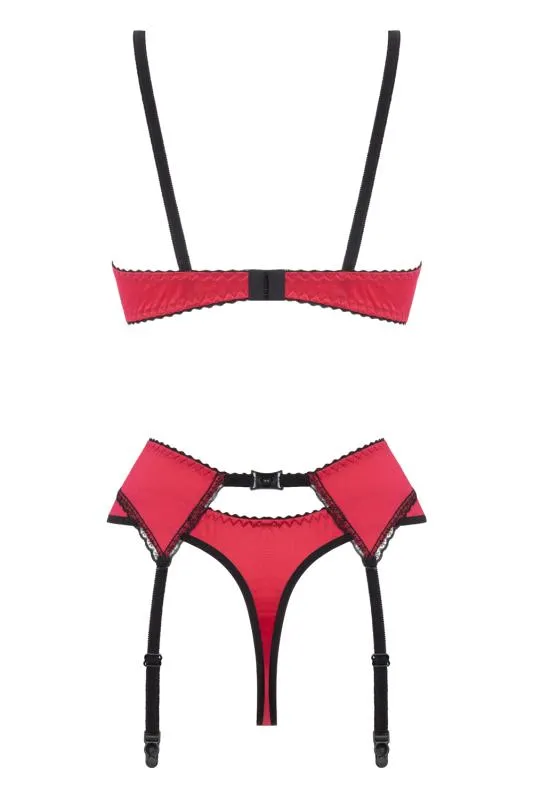 Christine - 3-teiliges Set Offener BH & Schrittfreier Slip Gush
