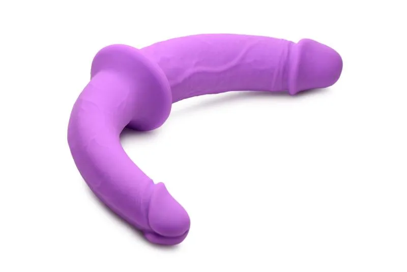 XR Brands - Doppeldildo mit Gurt - Lila