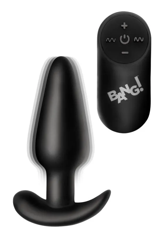 BANG! - Vibrations-Buttplug mit Fernbedienung -Schwarz