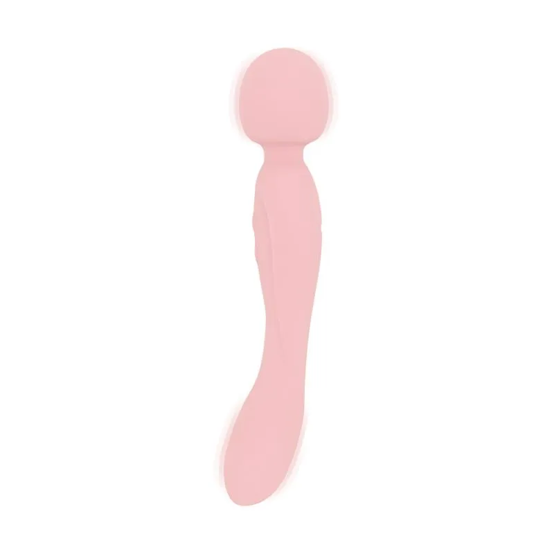 Good Vibes Only - Doppelseitiger Wand Vibrator - Soft Silicone - Rosa