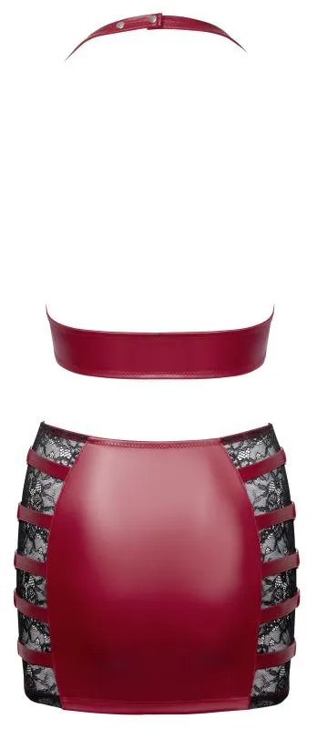 Cottelli PARTY – Crop Top & Minirock Set – Rot