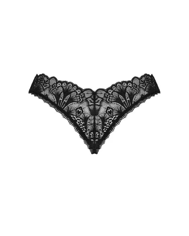 Donna Dream String mit offenem Schritt - Schwarz