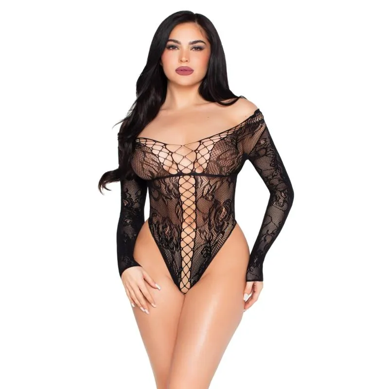 Leg Avenue - Spitzen Teddy - Schwarz