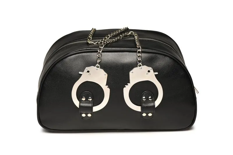 Bondage-Reisetasche mit Handschellen - Schwarz