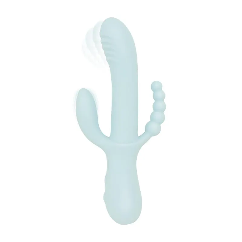 Good Vibes Only - Triple Stimulation Vibe - Soft Silicone - Blau
