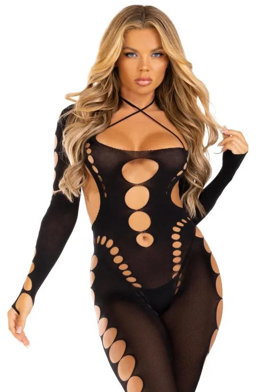 Leg Avenue - Nahtloser Bodystocking - Blau