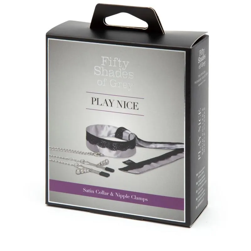 Fifty Shades Of Grey Satin-Halsband mit Nippelklammern