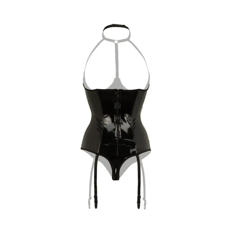 Christine - Bodysuit mit offenen Cups Dark Desire - Schwarz