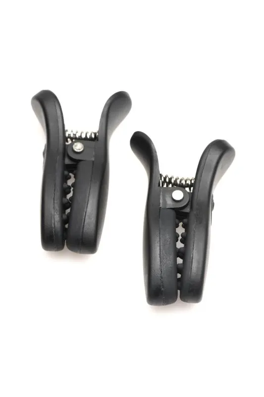 XR Brands - Dark Grip Vibrations-Brustwarzenklemmen - Schwarz