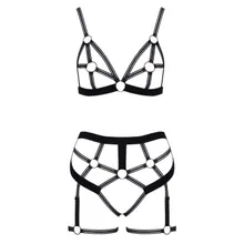 Cottelli LINGERIE – Ouvert Set Bra & Thong – Black Cottelli LINGERIE – Ouvert Set Bra & Thong – Black