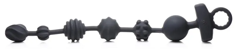 Master Series »Dark Rattler« Analkette mit Vibration & Fernbedienung