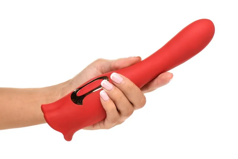 Lickgasm Kus + Doppelseitiger Kuss Vibrator - Rot