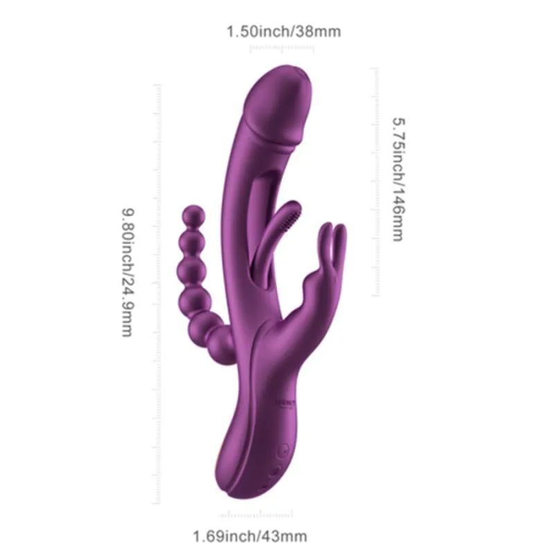 HoneyPlayBox - Trilux Kinky Finger Rabbit Vibrator - Lila