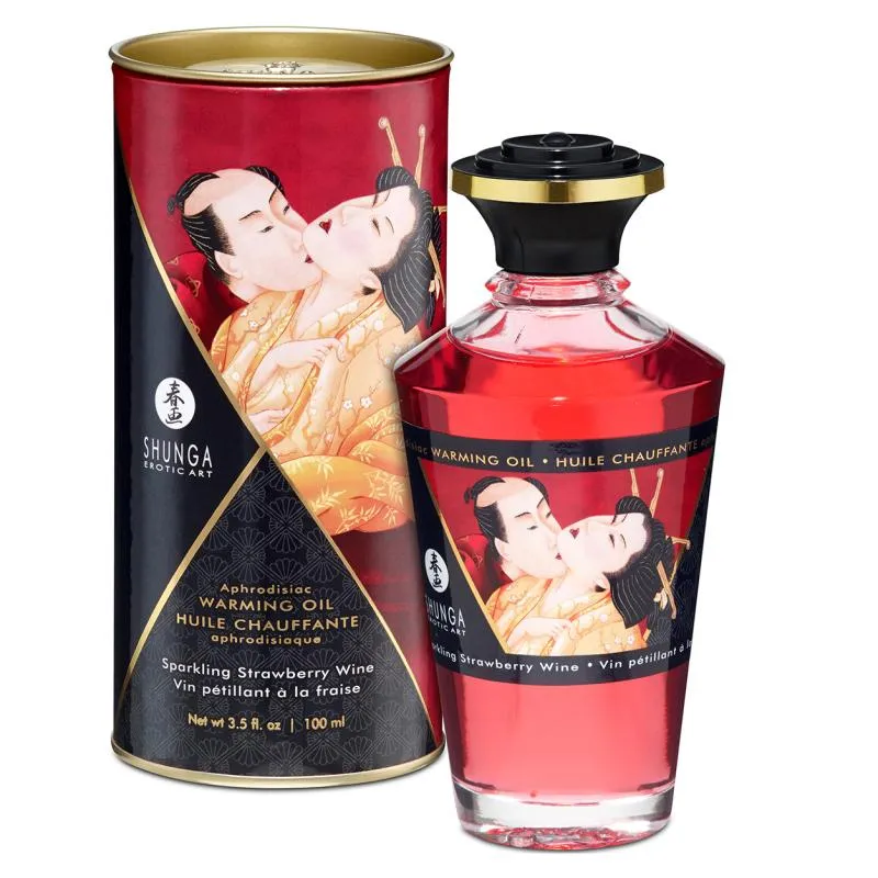 Shunga - Aphrodisierendes Wärmendes Öl Erdbeerwein 100 ml
