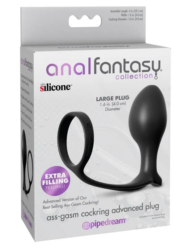 PIPEDREAM – Ass-Gasm Cockring mit Vibrating Butt Plug – Schwarz