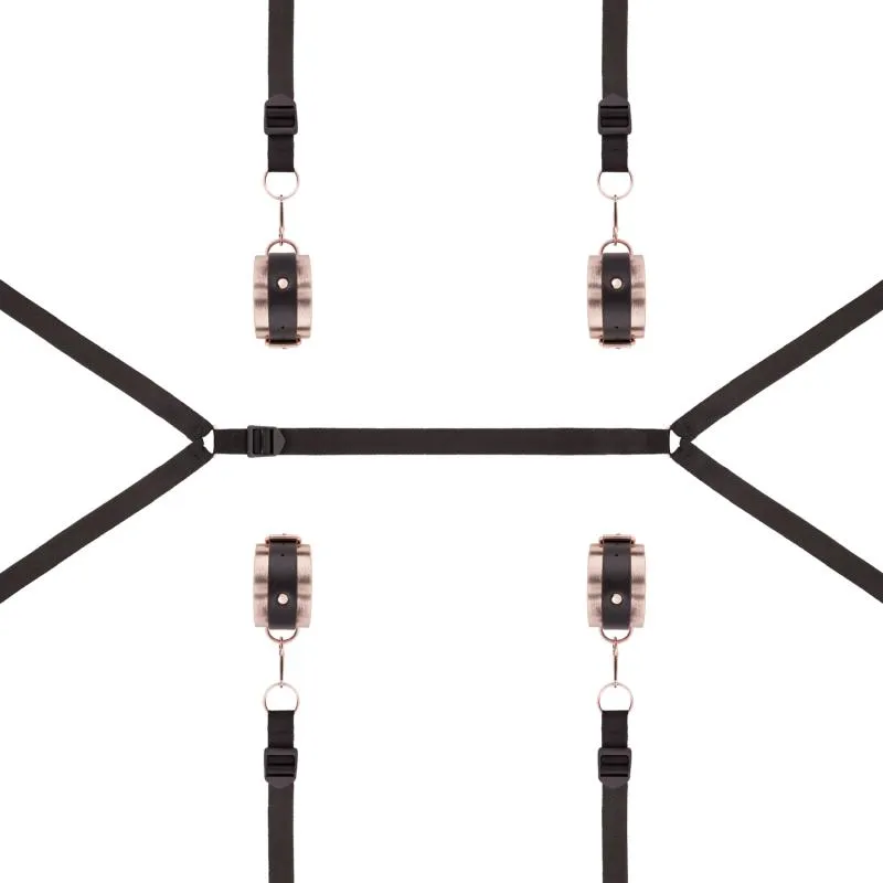 Rosy Gold - Under-Mattress Restraint Set - Schwarz