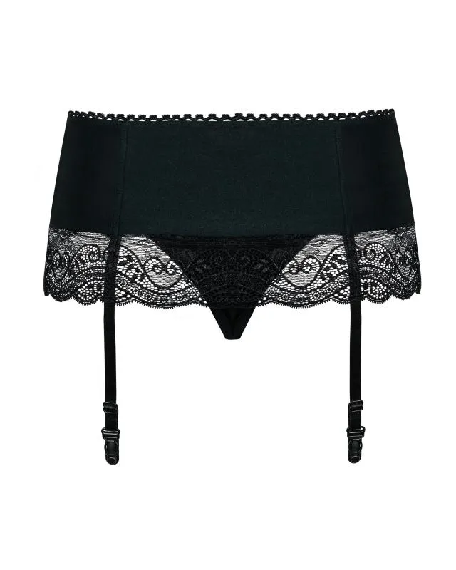 Miamor Strapsgurt und String - Schwarz
