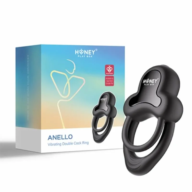 HoneyPlayBox - Anello-App-gesteuerter Vibrations-Doppel-Cockring & Klitoris