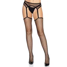 Netzstrümpfe mit Strumpfhalter - Schwarz Netzstrümpfe mit Strumpfhalter - Schwarz