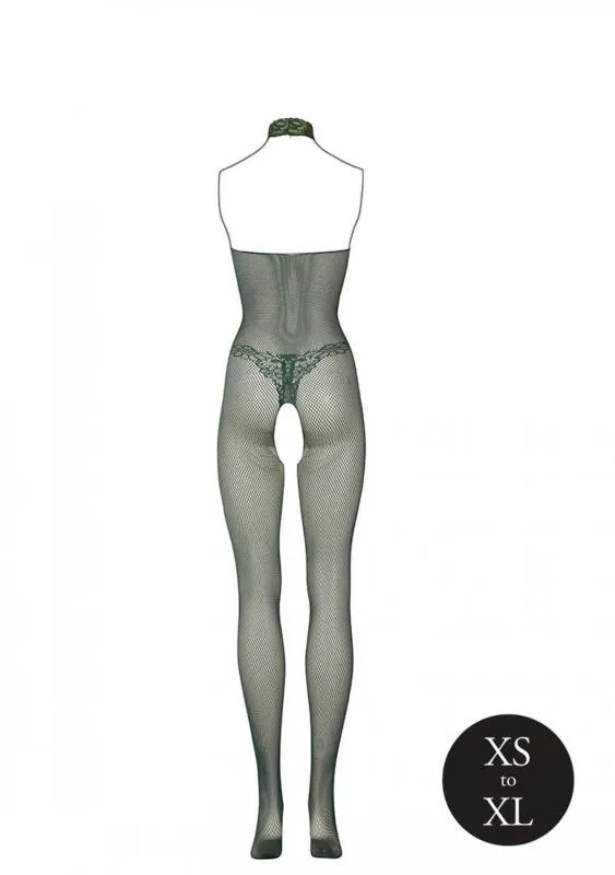 Spitzen-Netz-Catsuit - Grün