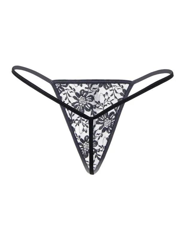 2er-Pack Spitzen-Tangas - Schwarz