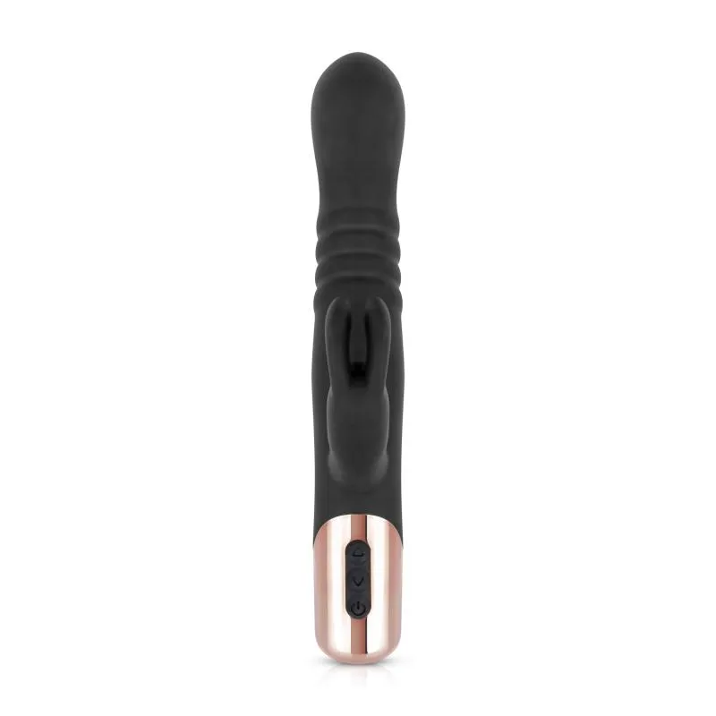 Rosy Gold - Rabbit Vibrator mit Stoßfunktion - Schwarz