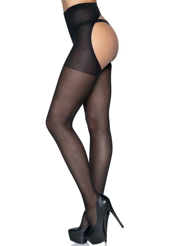 Transparente Strumpfhose mit offenem Po