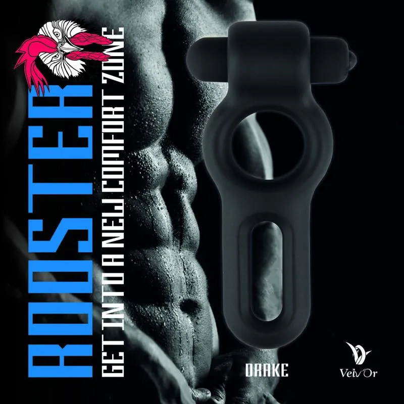 Velv%27Or - Rooster Drake Double Ring Design Cock Ring with Vibrating Bullet