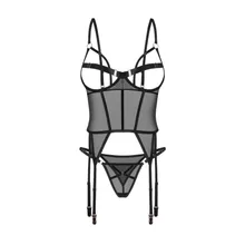 Obsessive - Freedom Euridia Korsett und String - Schwarz Obsessive - Freedom Euridia Korsett und String - Schwarz