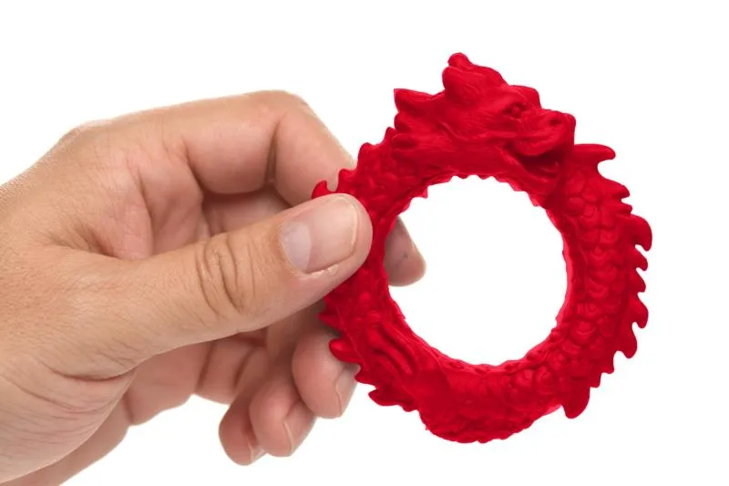 XR Brands - Aufstieg des Drachen Silikon Penisring - Rot