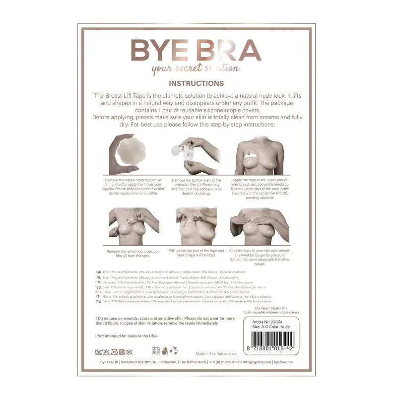 Bye Bra - Hebende Silikon-Nippel-Sticker - 3 Paare