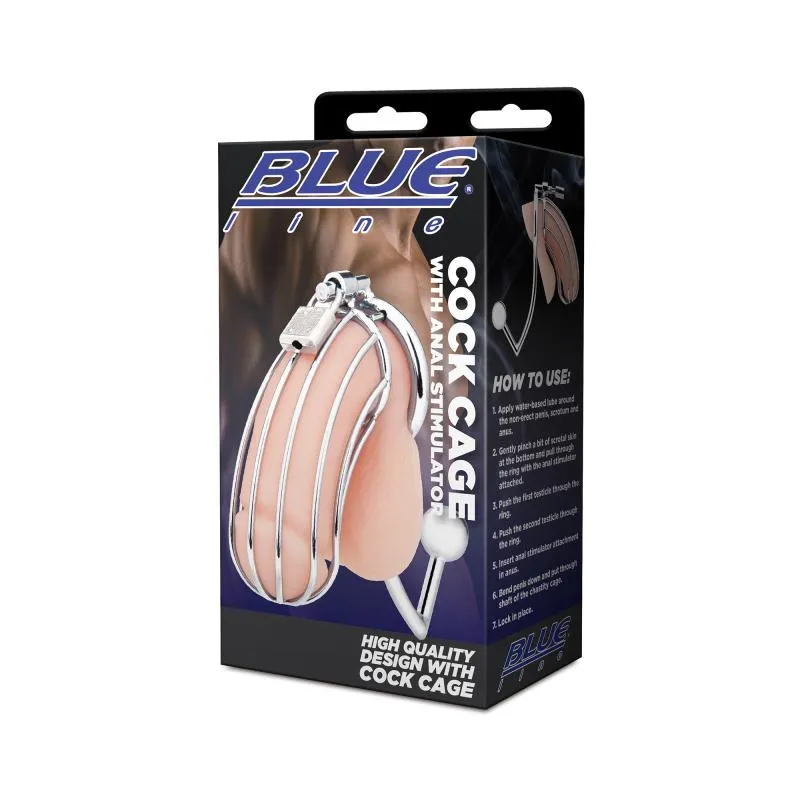 Blueline - Cock Cage With Anal Stimulator